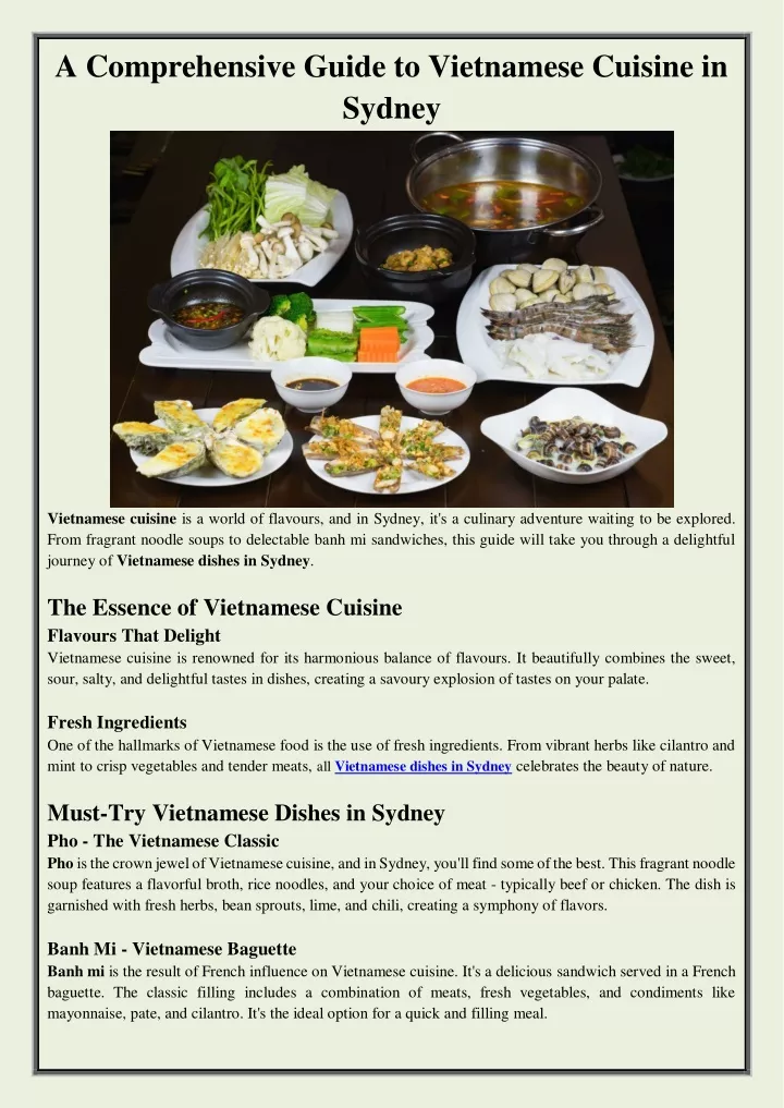a comprehensive guide to vietnamese cuisine