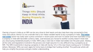 Things NRIs Should Keep In Mind While Buying Property in India