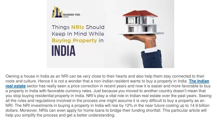 owning a house in india as an nri can be very