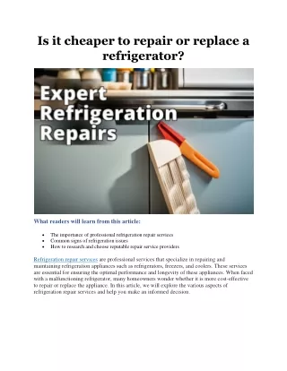 Is it cheaper to repair or replace a refrigerator