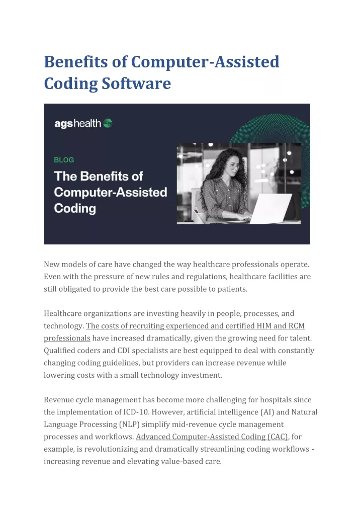 benefits of computer assisted coding software