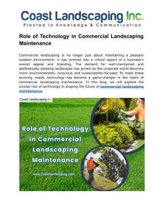 Role of Technology in Commercial Landscaping Maintenance