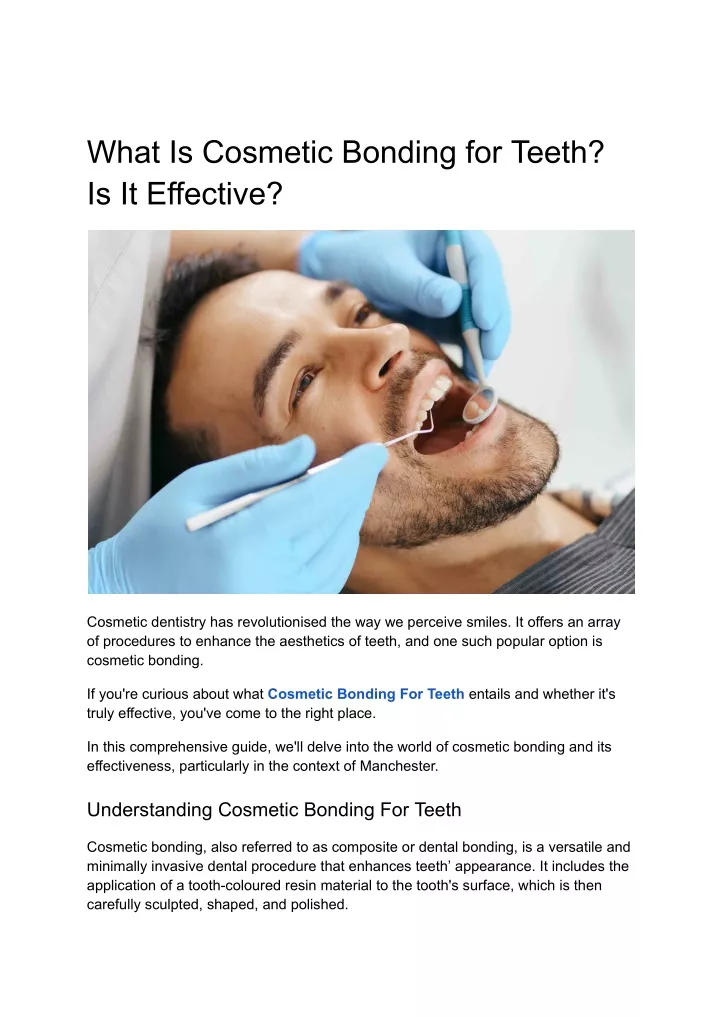 what is cosmetic bonding for teeth is it effective