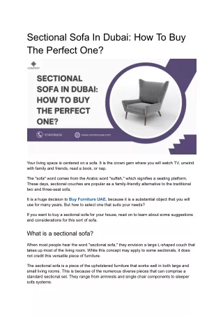 Sectional Sofa In Dubai: How To Buy The Perfect One?