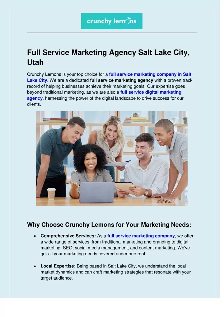 full service marketing agency salt lake city utah