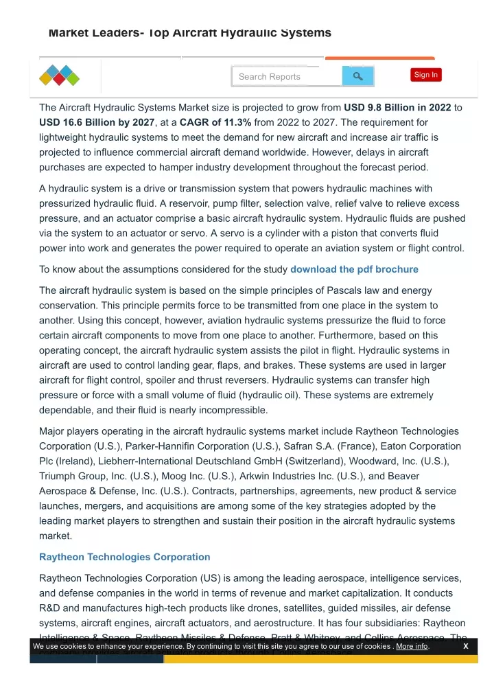 market leaders top aircraft hydraulic systems