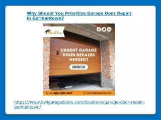 Why Should You Prioritize Garage Door Repair in Germantown