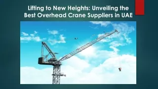Lifting to New Heights: Unveiling the Best Overhead Crane Suppliers in UAE