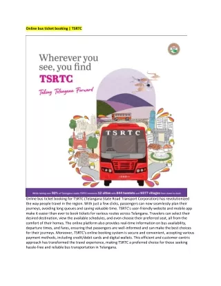 online bus ticket booking tsrtc