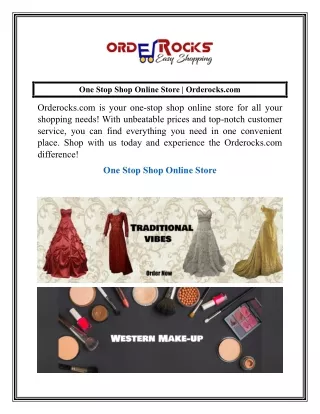 One Stop Shop Online Store  Orderocks.com