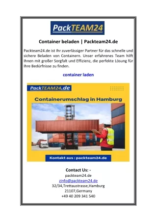 Container beladen Packteam24.de