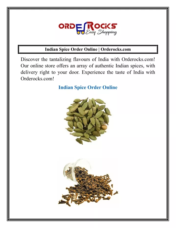 indian spice order online orderocks com