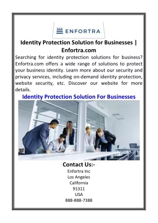 Identity Protection Solution for Businesses  Enfortra.com