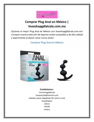 Comprar Plug Anal en México | Vsexshopgdlalcala.com.mx