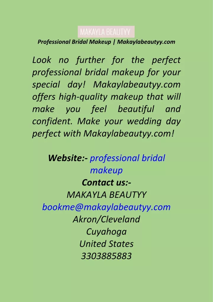 professional bridal makeup makaylabeautyy com