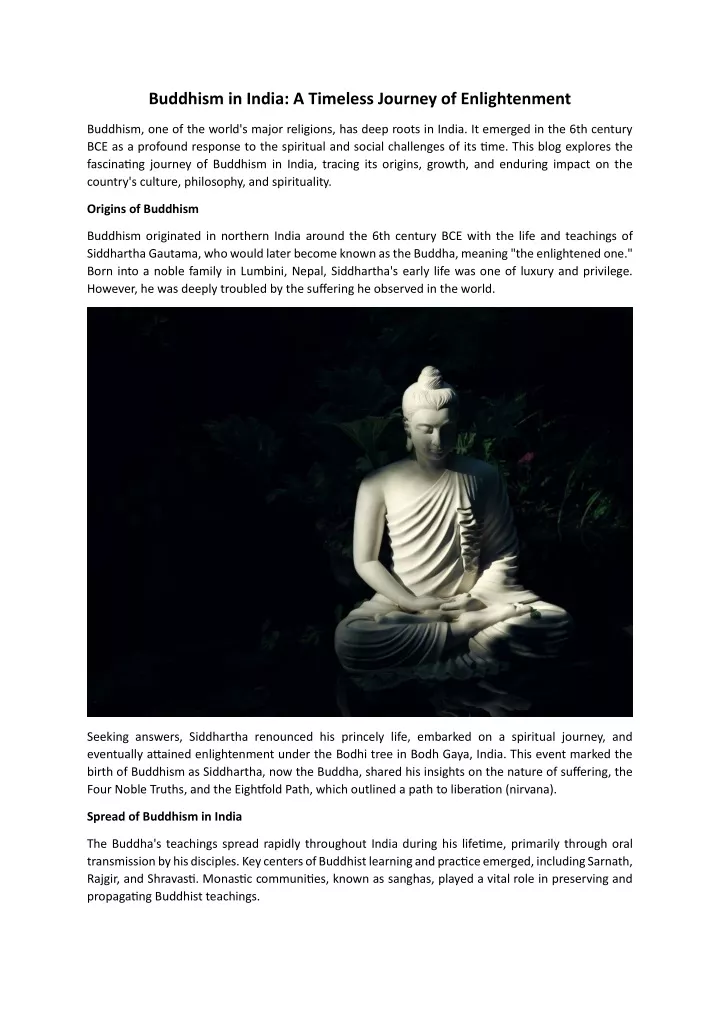 buddhism in india a timeless journey