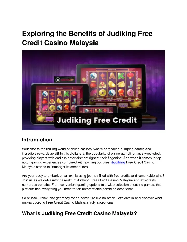 exploring the benefits of judiking free credit