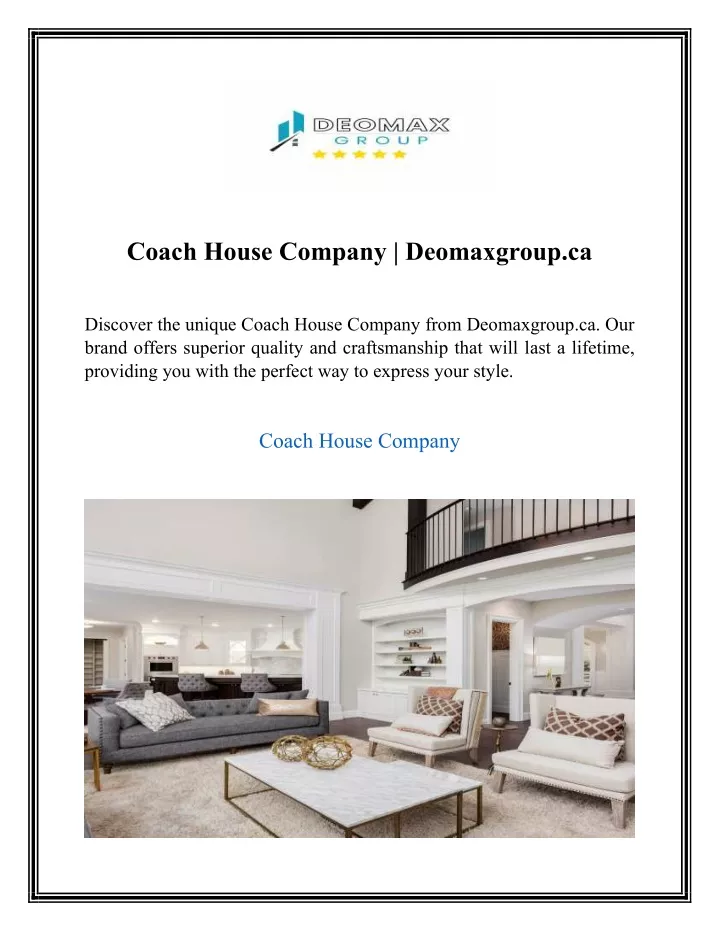 coach house company deomaxgroup ca