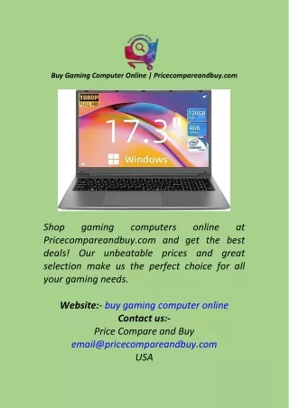 Buy Gaming Computer Online  Pricecompareandbuy.com