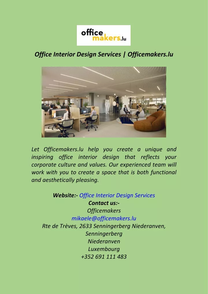 office interior design services officemakers lu