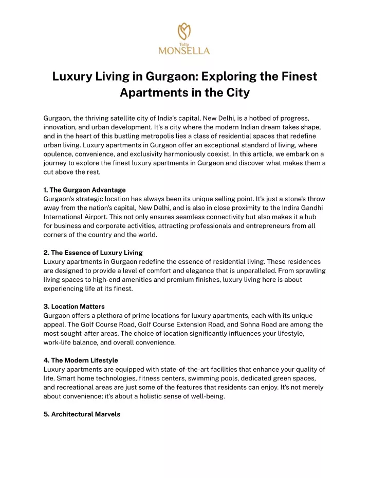 luxury living in gurgaon exploring the finest