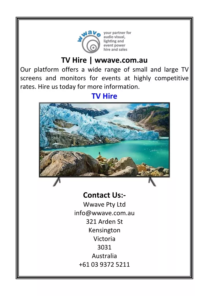 tv hire wwave com au our platform offers a wide