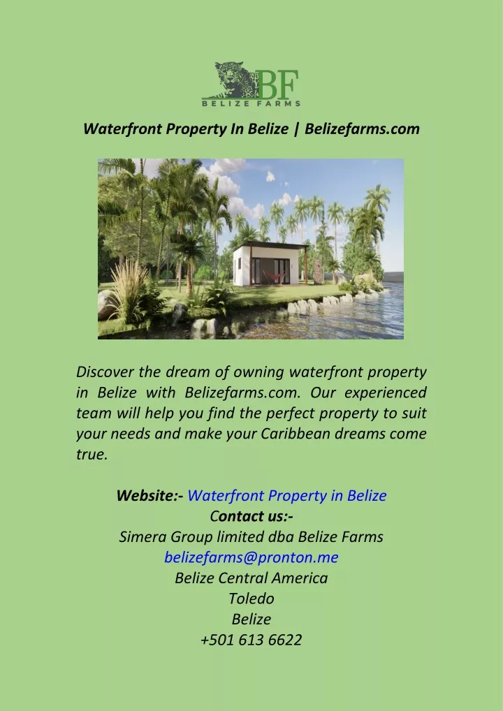 waterfront property in belize belizefarms com