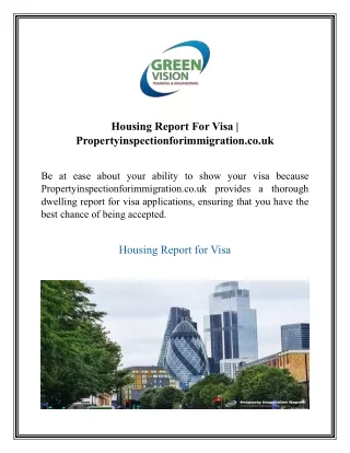 housing report for visa