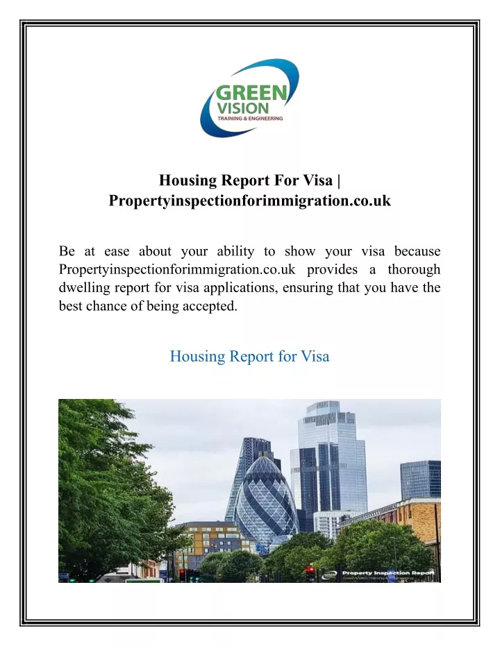 housing report for visa