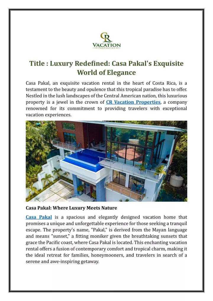 title luxury redefined casa pakal s exquisite