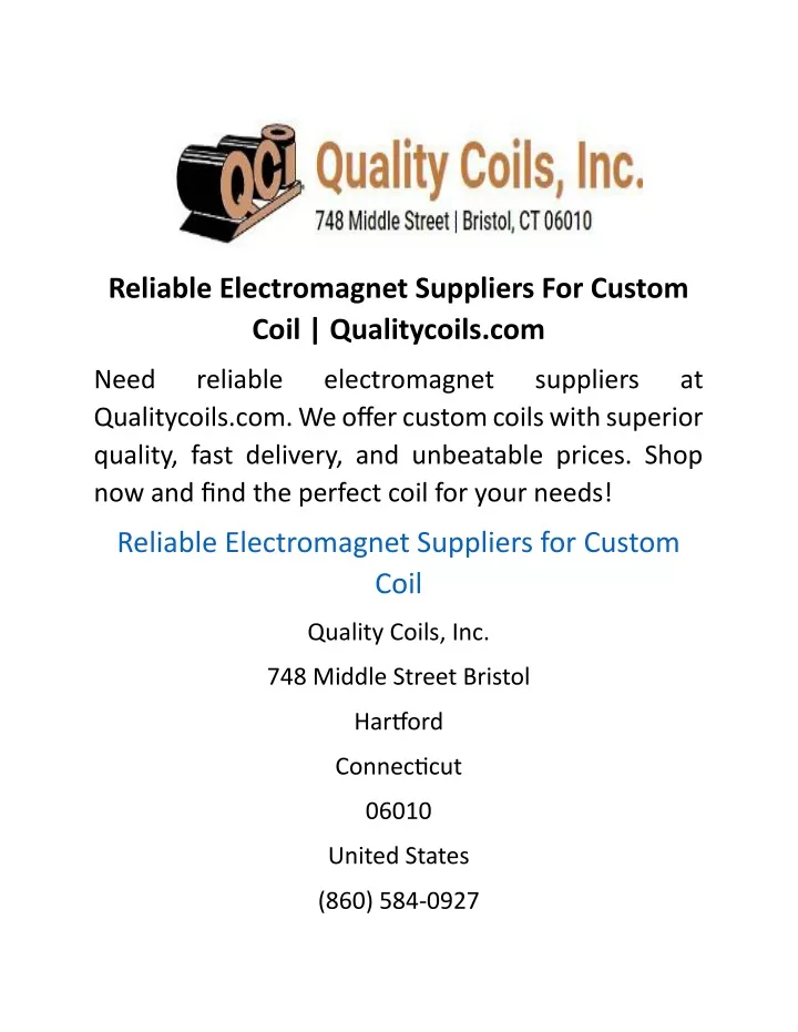 reliable electromagnet suppliers for custom coil