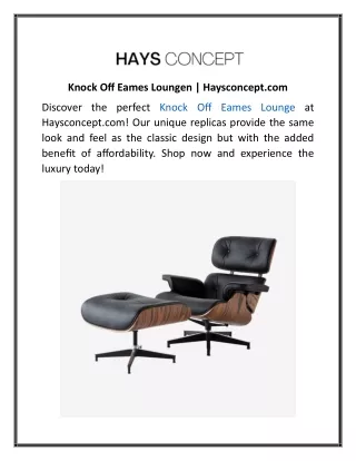 Knock Off Eames Loungen Haysconcept