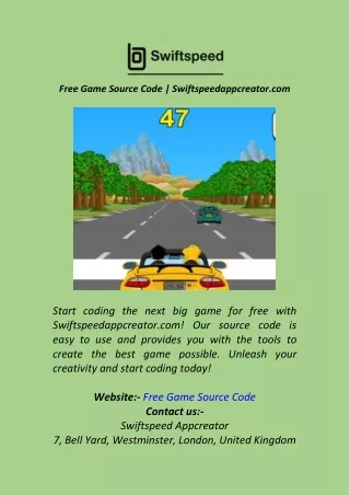Free Game Source Code  Swiftspeedappcreator.com