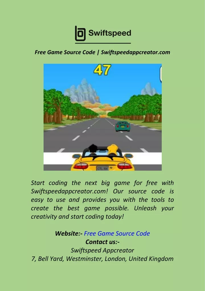 free game source code swiftspeedappcreator com