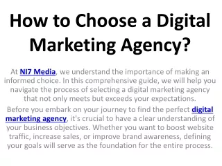 how to choose a digital marketing agency