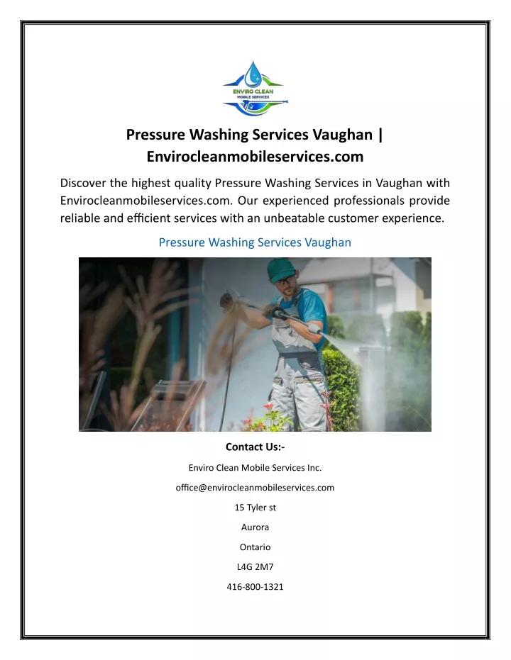 pressure washing services vaughan