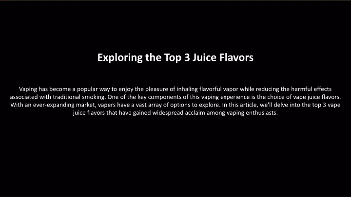 exploring the top 3 juice flavors