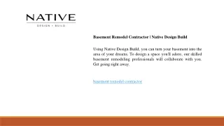 Basement Remodel Contractor  Native Design Build
