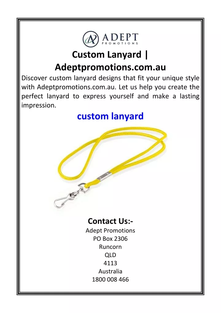 custom lanyard adeptpromotions com au discover