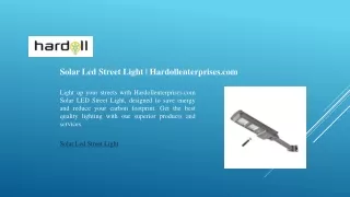 Solar Led Street Light - Hardollenterprises.com