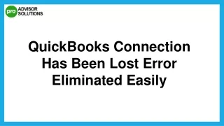 quickbooks connection has been lost error