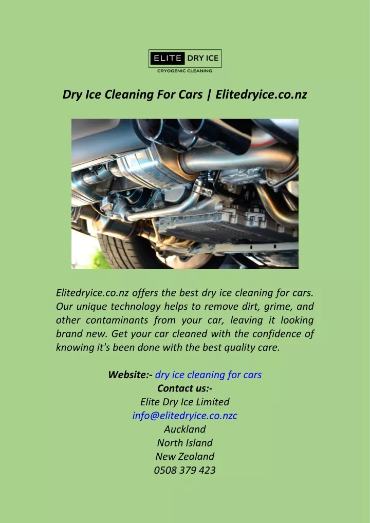 dry ice cleaning for cars elitedryice co nz