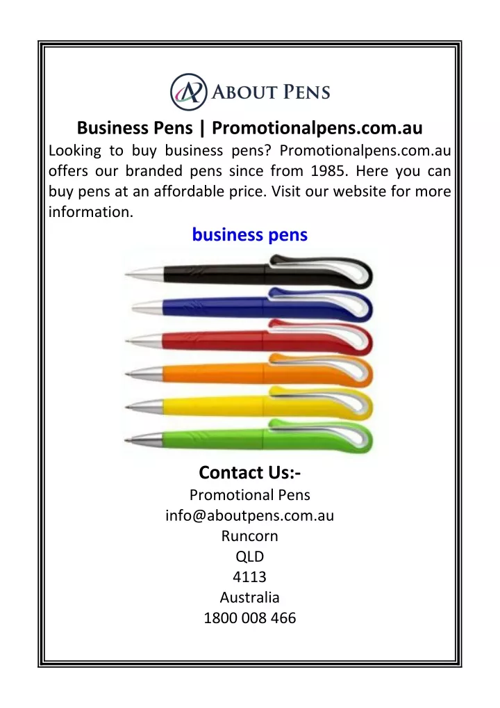 business pens promotionalpens com au looking