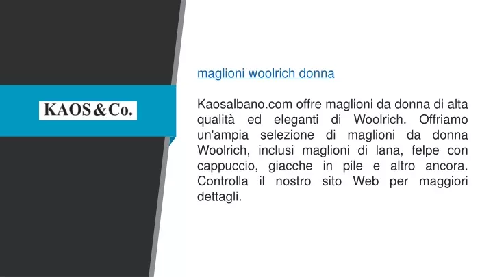 maglioni woolrich donna kaosalbano com offre