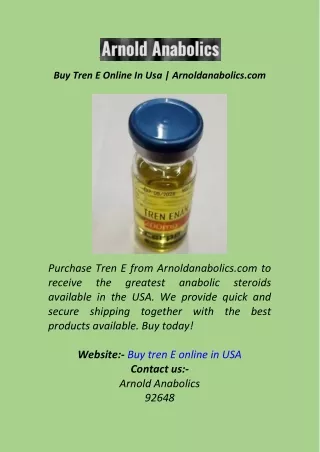 Buy Tren E Online In Usa  Arnoldanabolics.com
