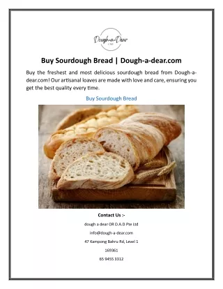Buy Sourdough Bread Dough-a-dear