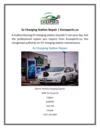 Ev Charging Station Repair Evcexperts.ca