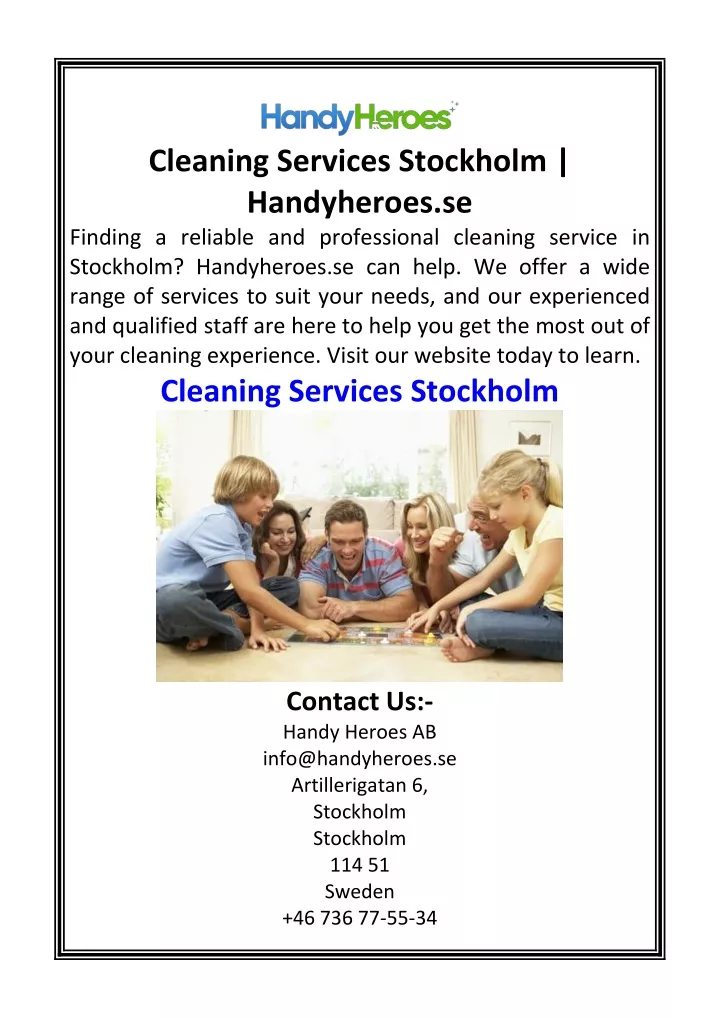 cleaning services stockholm handyheroes