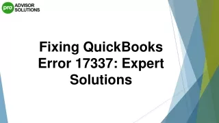 fixing quickbooks error 17337 expert solutions