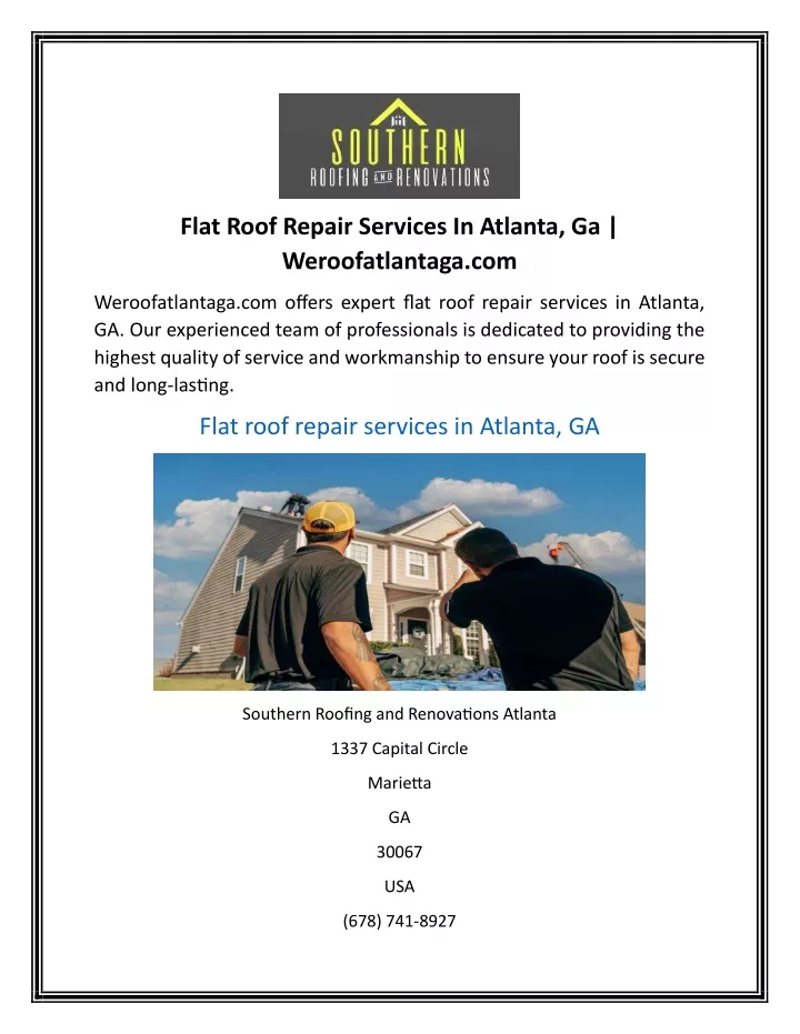 flat roof repair services in atlanta